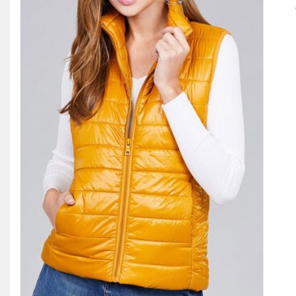 Active USA Jackets & Blazers - Mustard Quilted Padded Vest